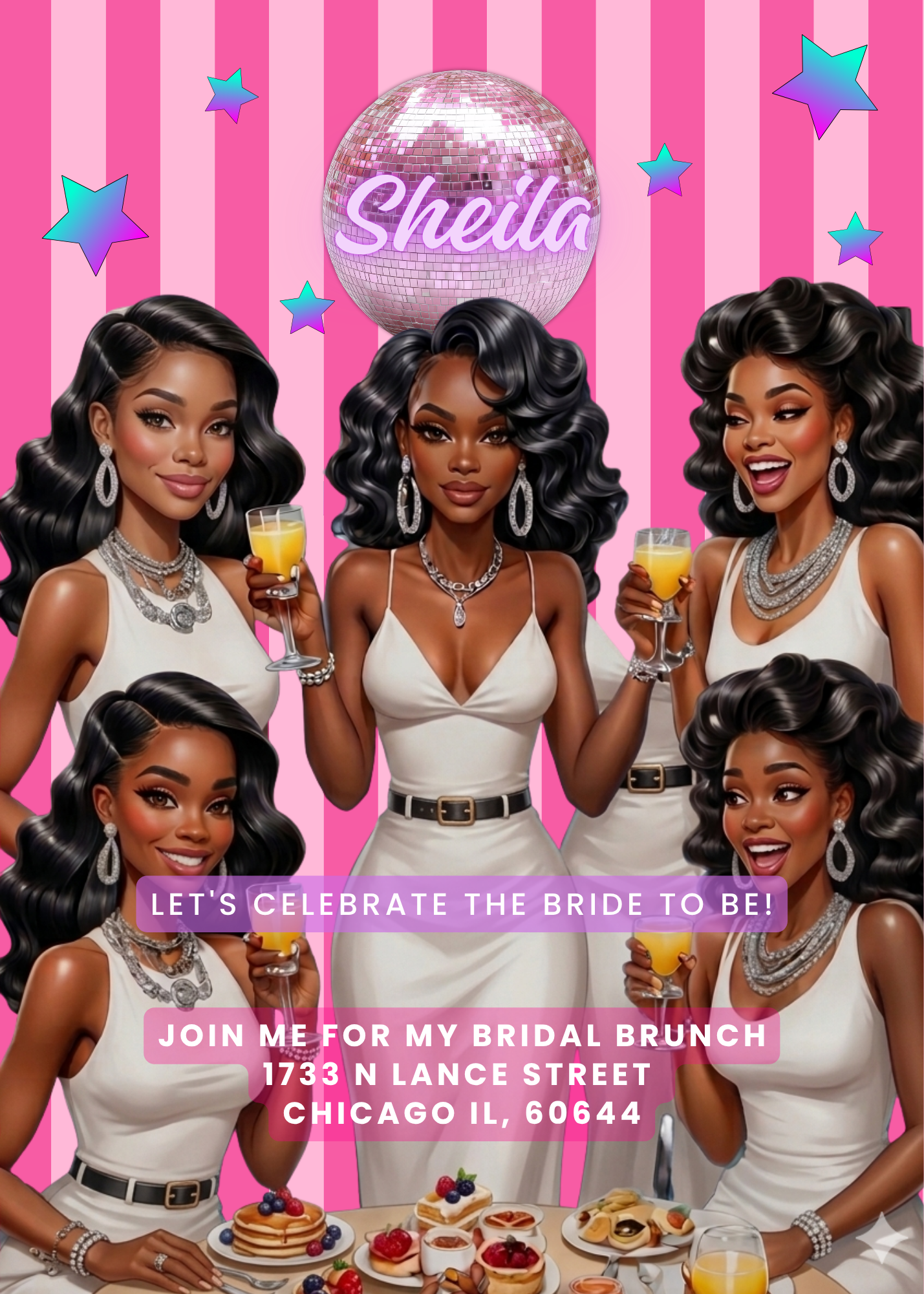 Digital/Printed Invitations(Set of 12)