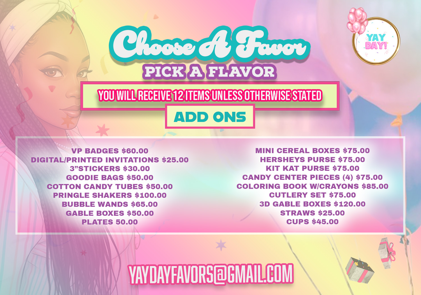 Party Favor Add-Ons